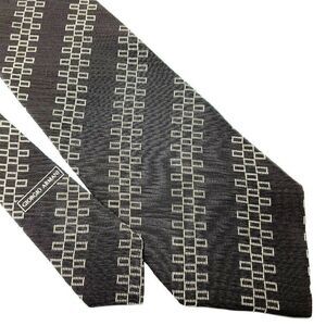 Giorgio Armani Cravatte Silk Tie Print‎ Brown Short